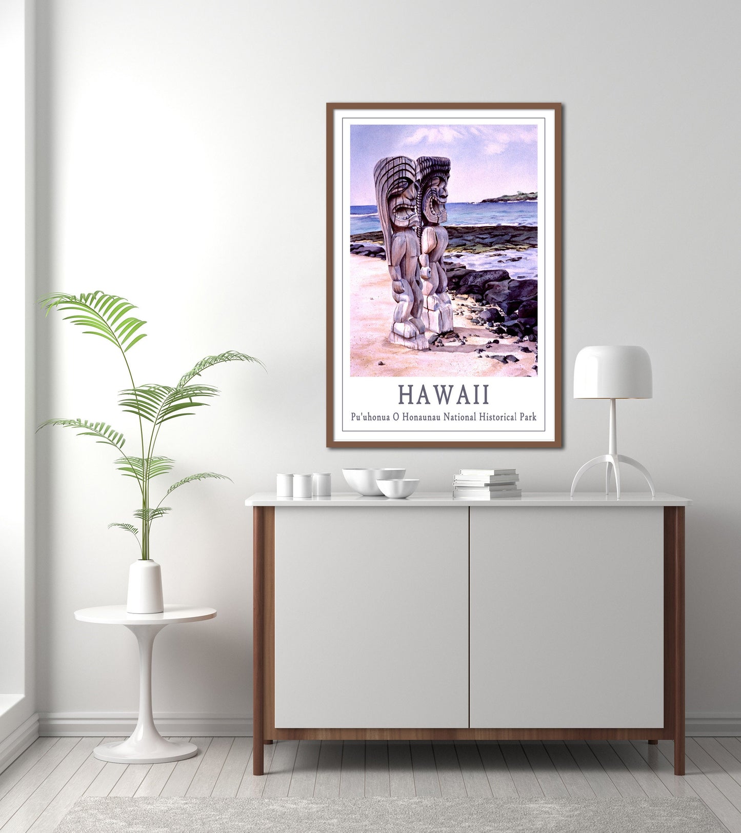 Hawaii Tiki Travel Poster