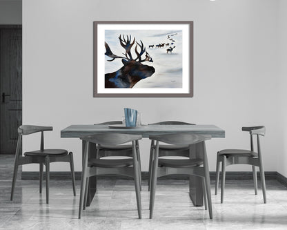 Reindeer Painting Print