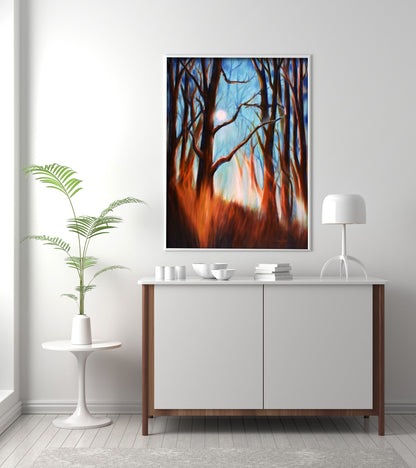 Moonlight Forest Painting Print