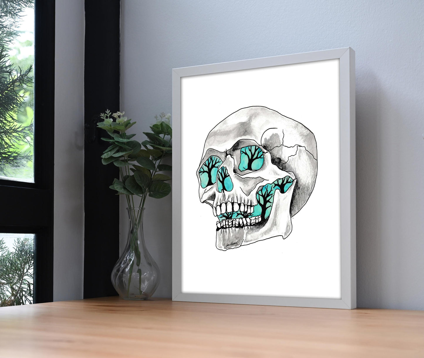 Gothic Skull Tattoo Flash Print