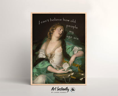 Sage Green Age Humor Wall Art Set