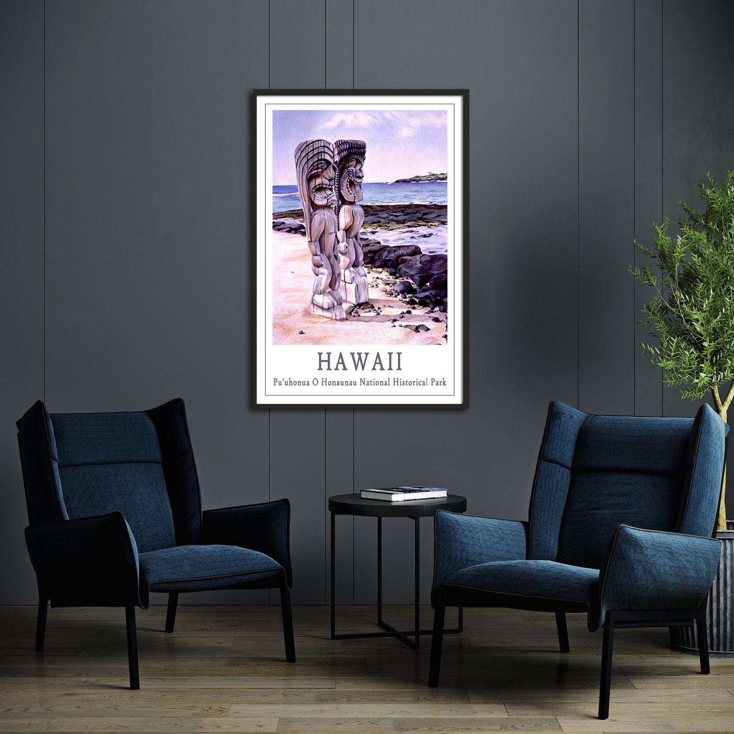 Hawaii Tiki Travel Poster