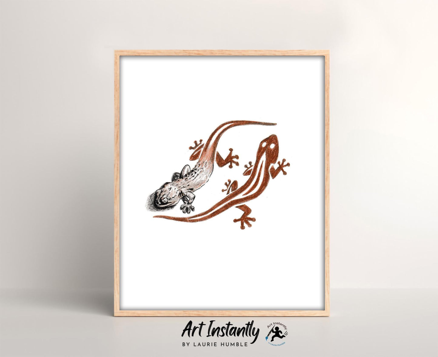 Lizard Tribal Tattoo Flash Print