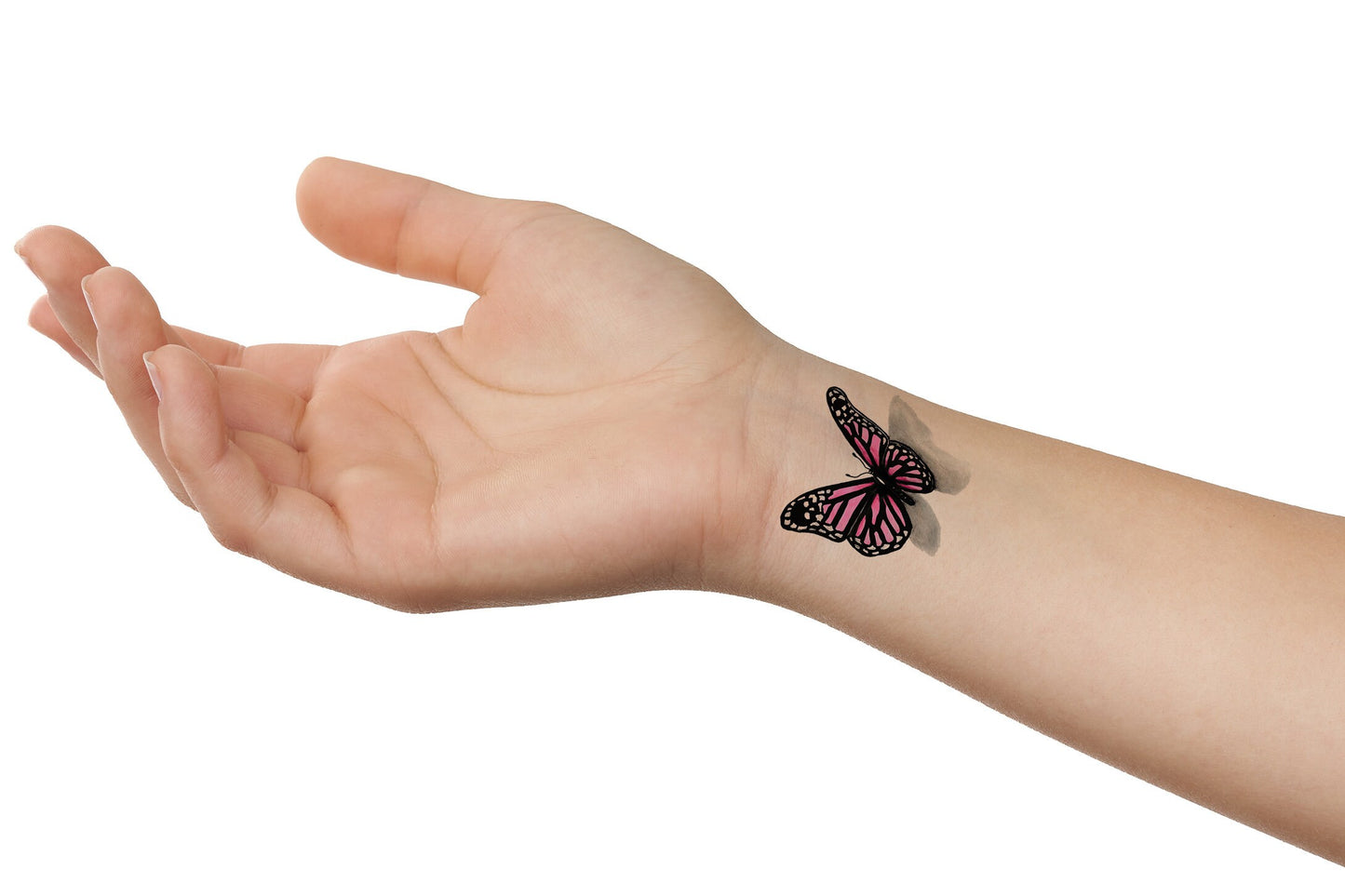 Pink Butterfly 3D Tattoo Design