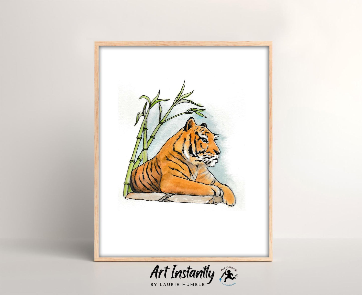 Regal Tiger Tattoo Flash Print