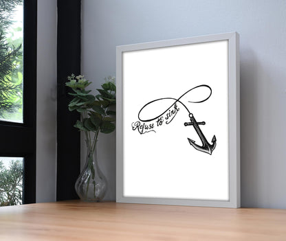 Infinity Anchor Tattoo Flash Print