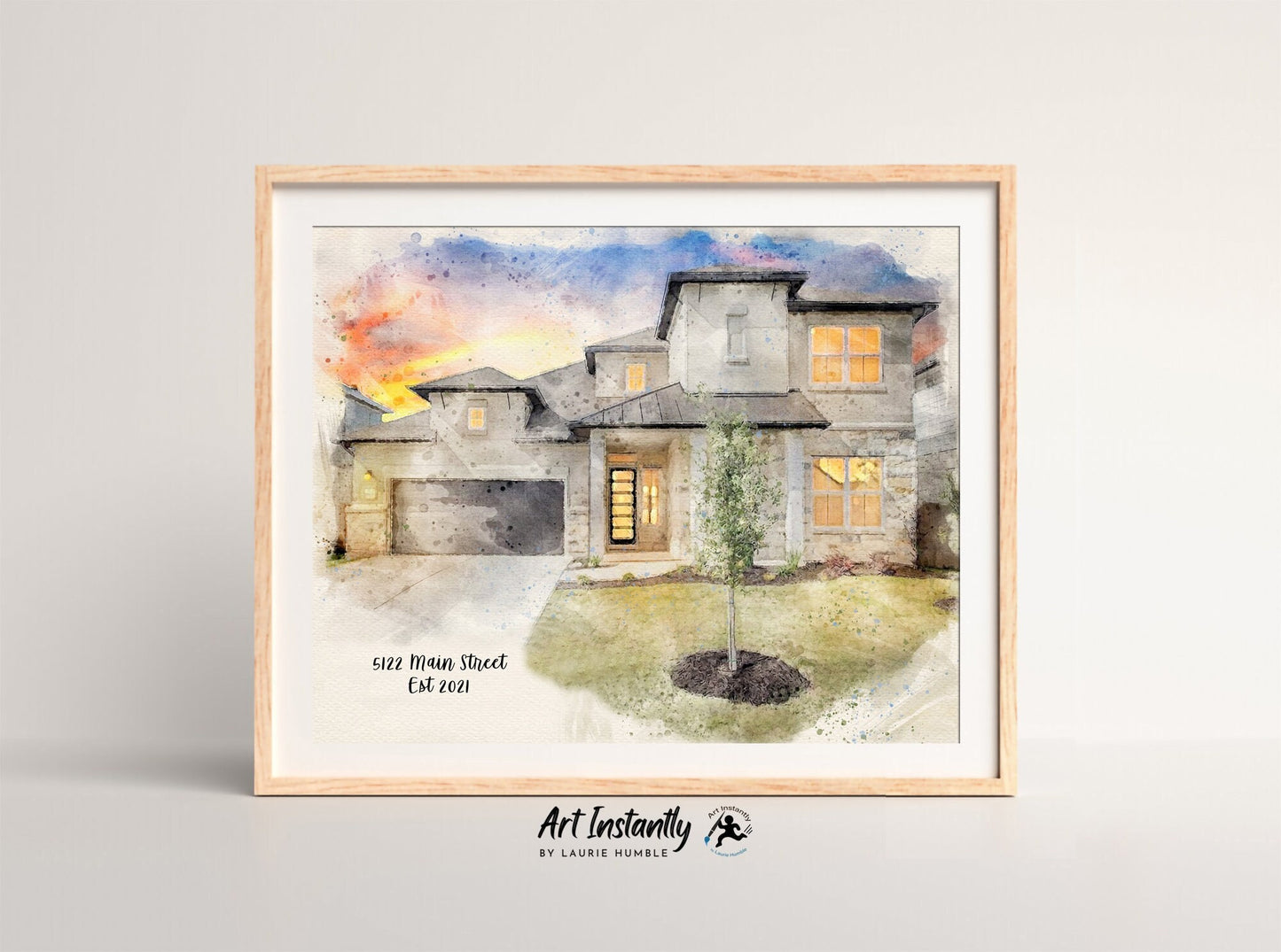 Personalized Watercolor House Painting