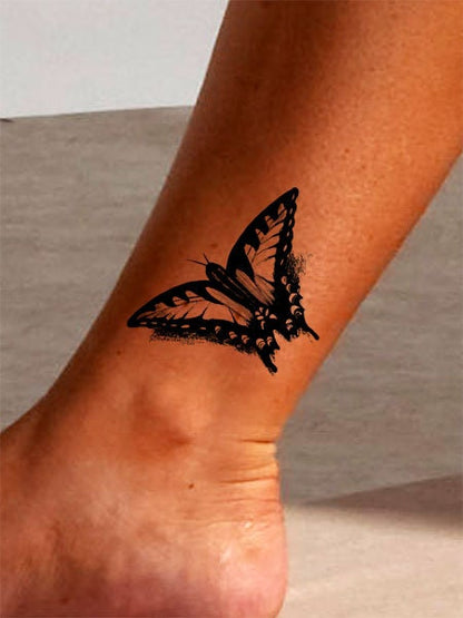 Yellow 3D Butterfly Tattoo Design