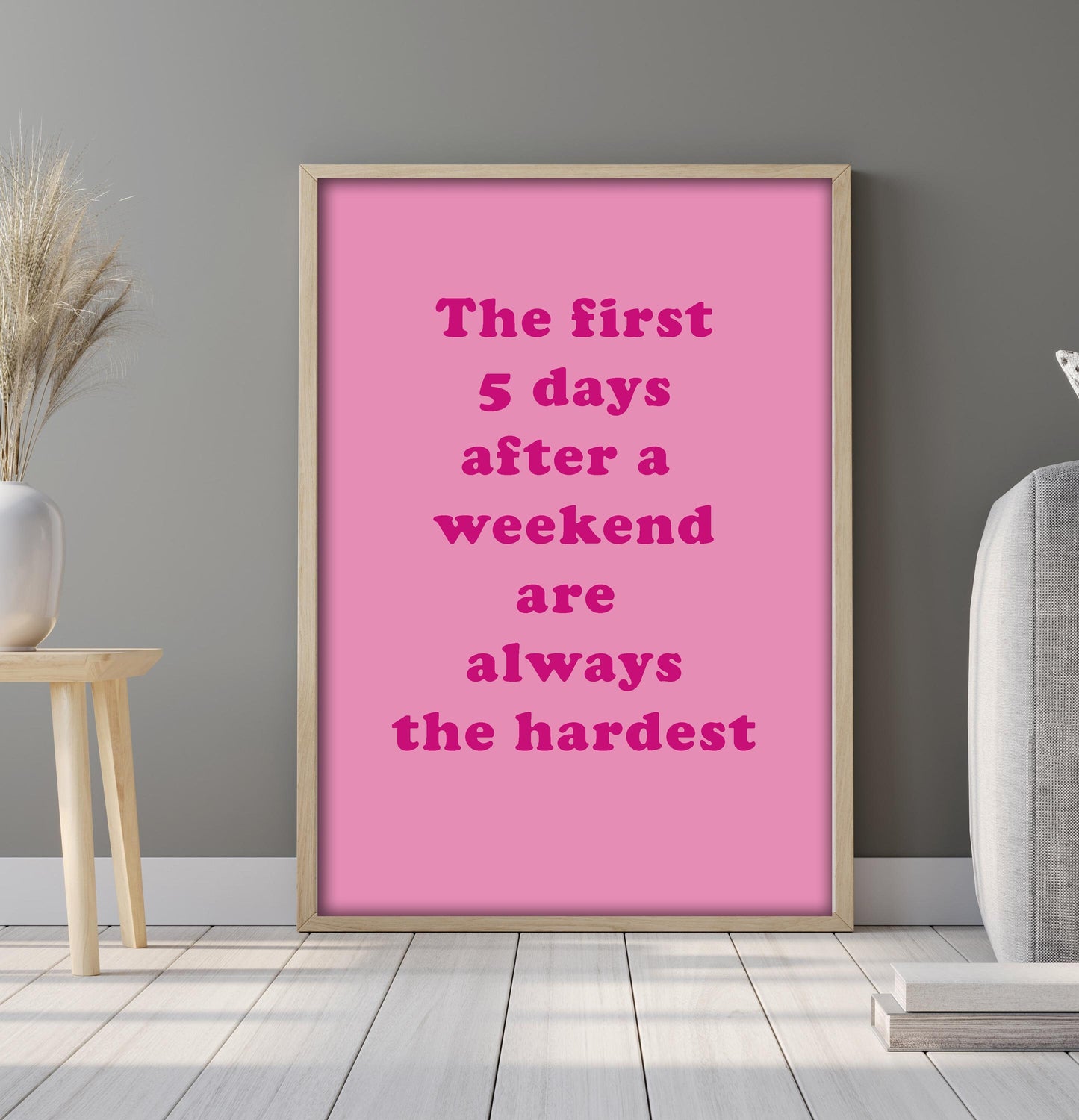 Pink Office Quote Print