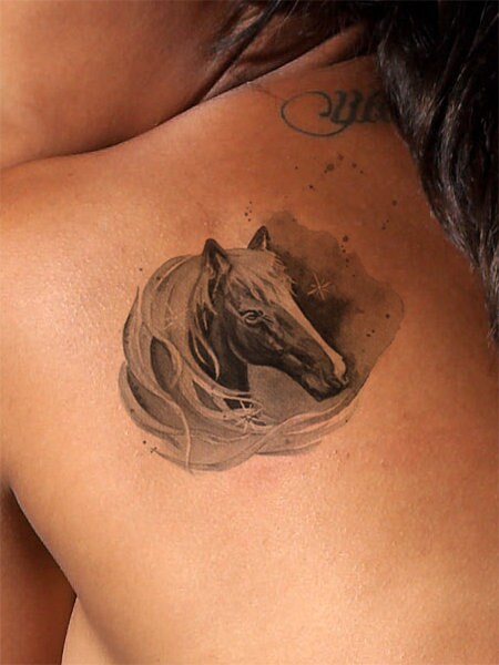 Cowgirl Horse Tattoo Design