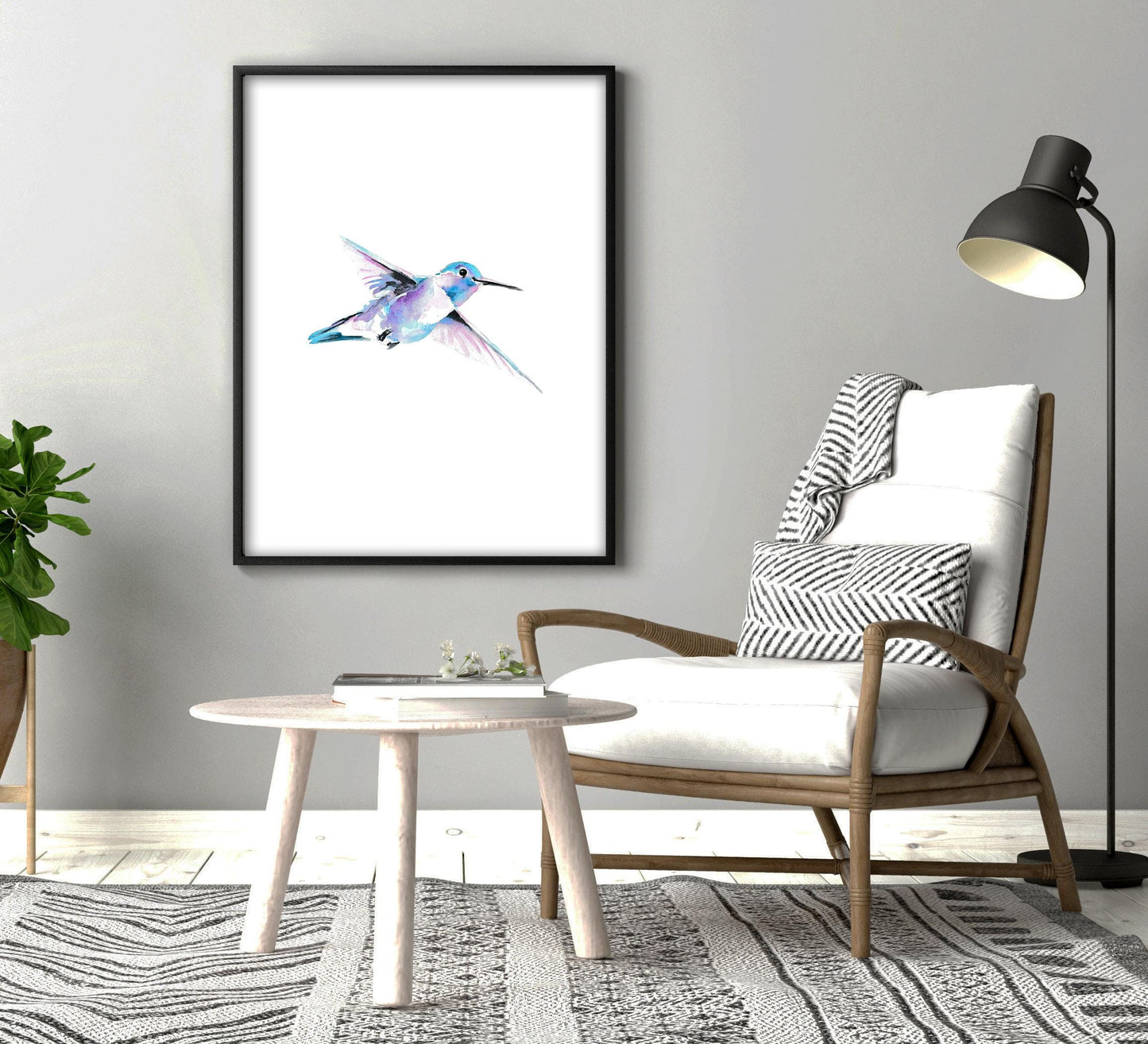 Hummingbird Tattoo Flash Print