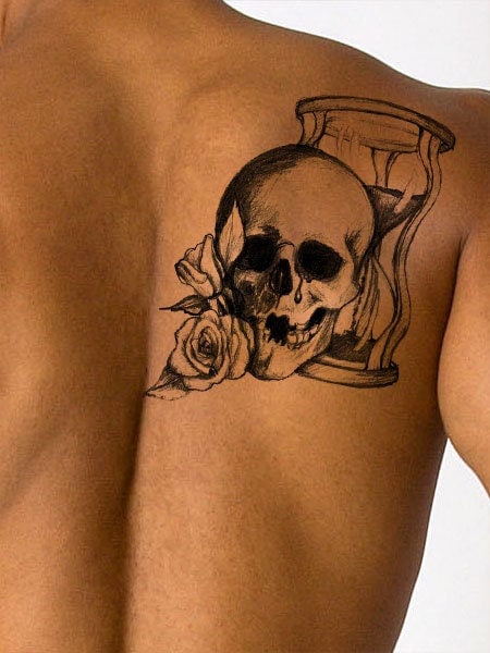 Black Hourglass Tattoo Design