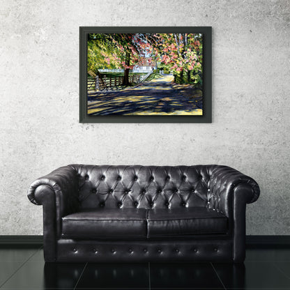 Large digital art download of a serene countryside path.
