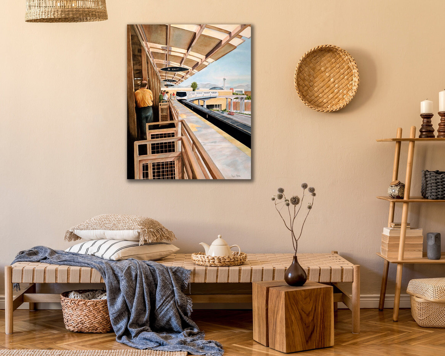Las Vegas Monorail Art | Modern City Wall Art | Urban Architecture Print | MGM Vegas Print | Digital Download Art | Printable Art Instantly