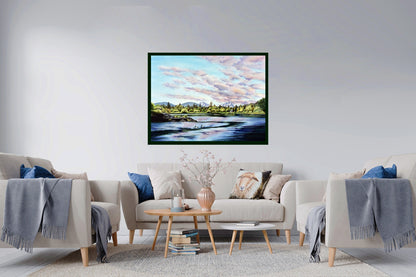 Pacific Northwest Mountain Print | Bend Oregon Travel Poster | Mountain Lake Wall Art | Landscape Digital Download | Nature Print