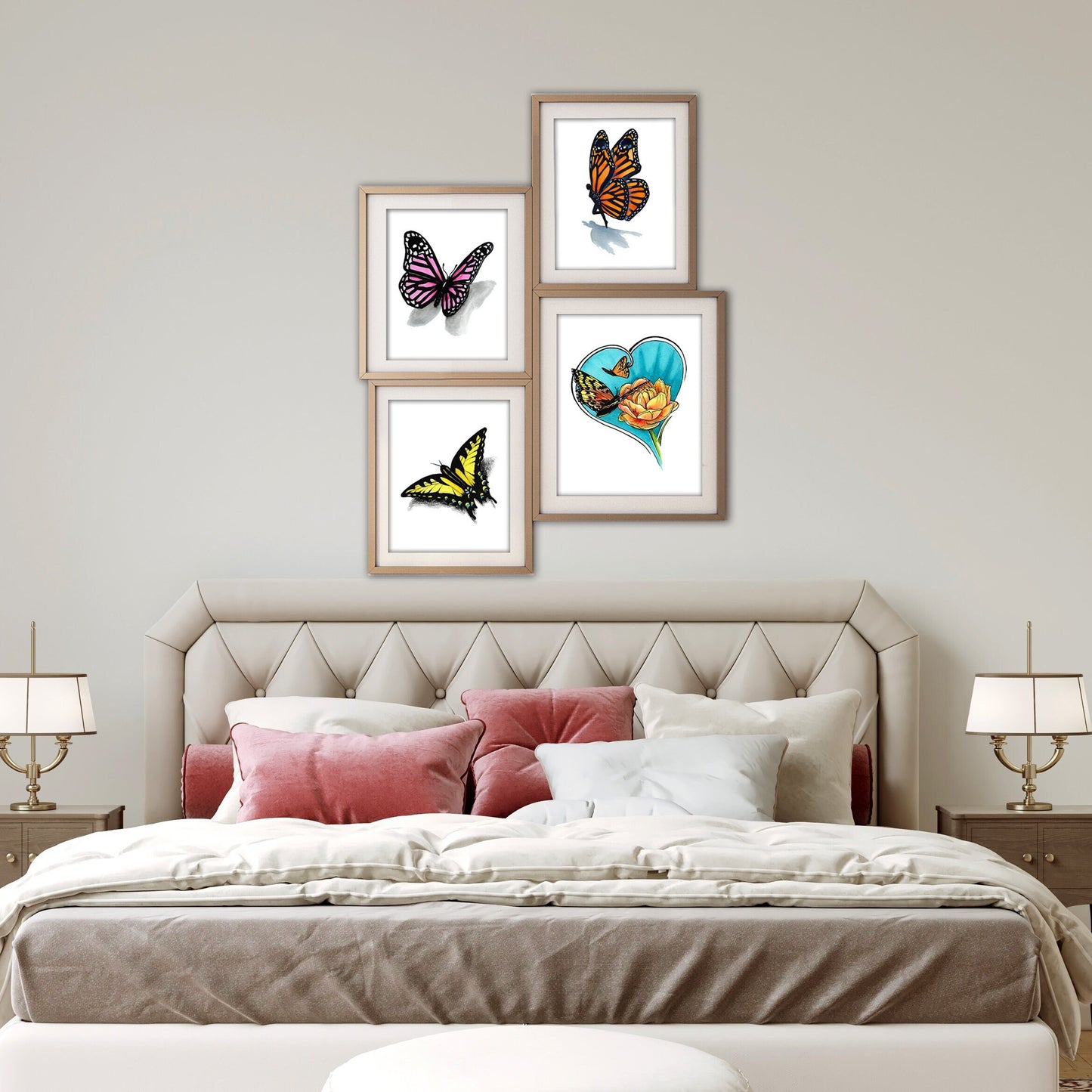 Set of 4 Butterfly Digital Prints