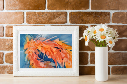 Vibrant Abstract Painting Digital Print Colorful Wall Art Orange Blue Floral Abstract Nature Printable Wall Art Instantly