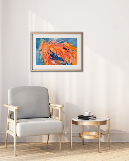 Vibrant Abstract Painting Digital Print Colorful Wall Art Orange Blue Floral Abstract Nature Printable Wall Art Instantly