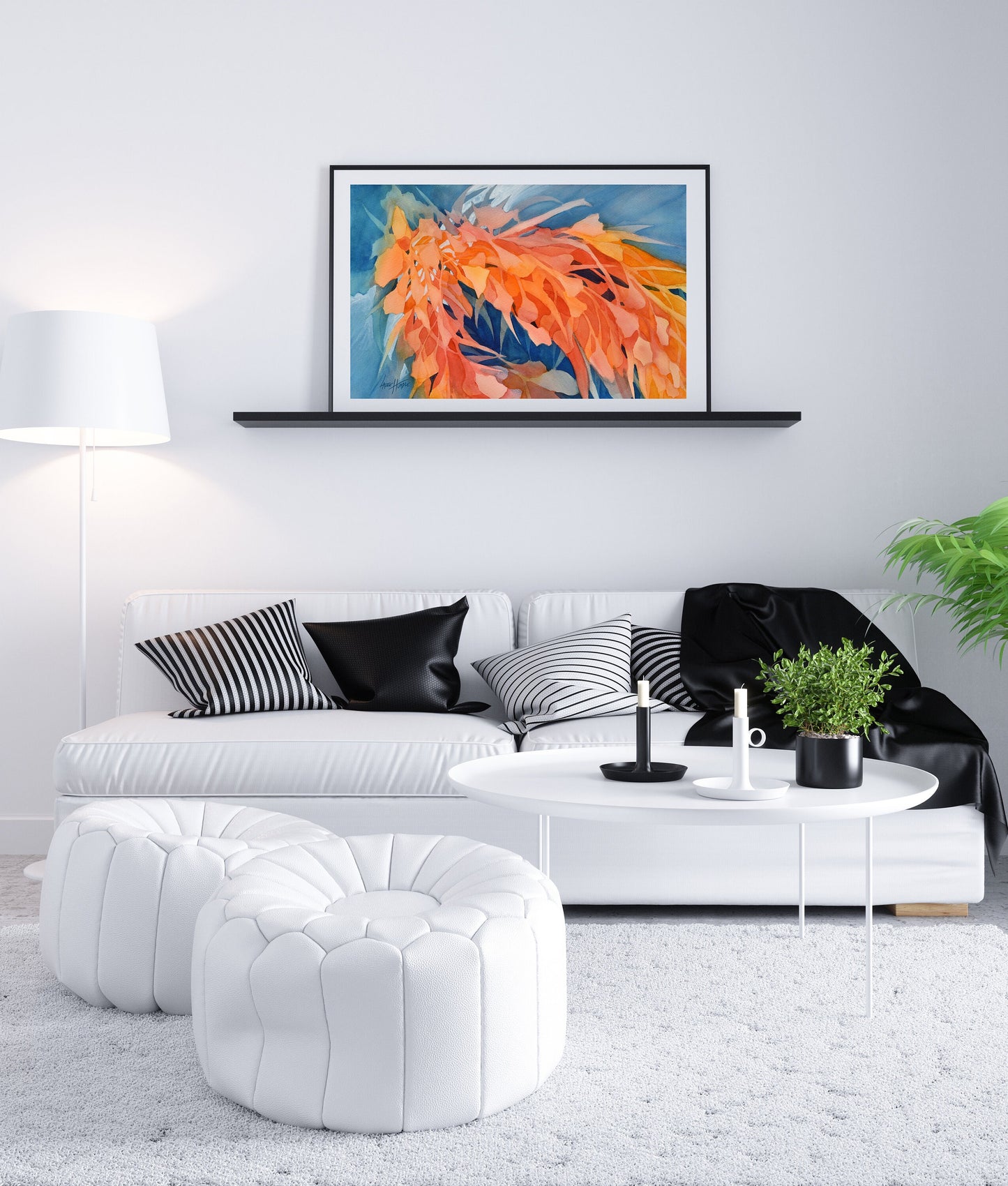 Vibrant Abstract Painting Digital Print Colorful Wall Art Orange Blue Floral Abstract Nature Printable Wall Art Instantly
