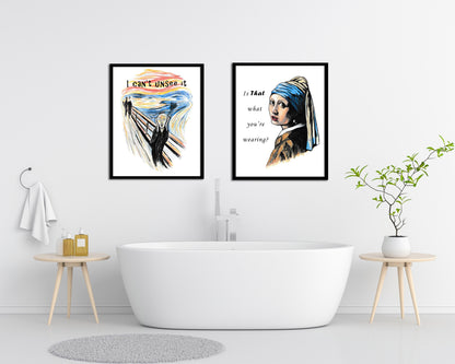 Printable art inspired by Girl with a Pearl Earring and The Scream
