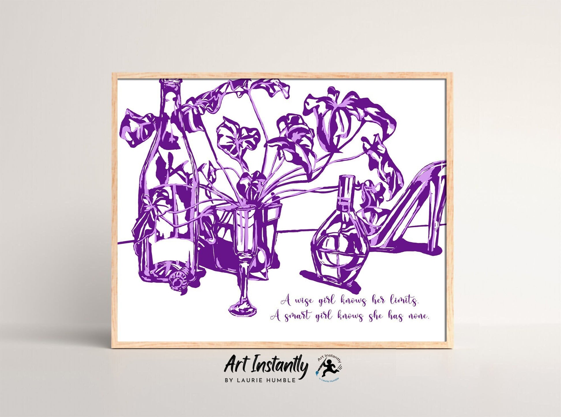 Printable purple wall art featuring empowering text
