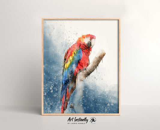 Red Parrot Rainforest Awareness Print