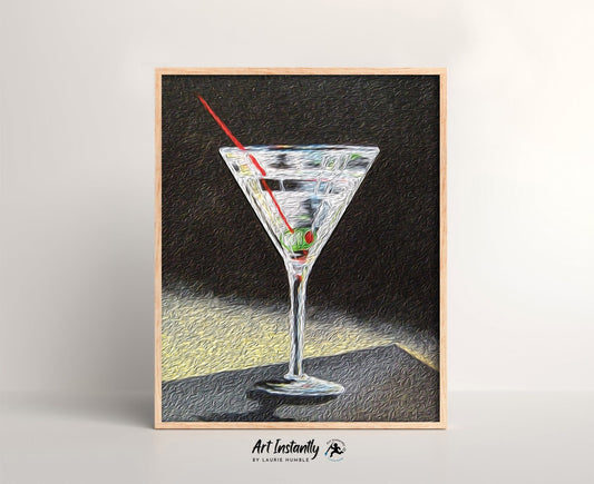 Retro Martini Cocktail Print – Vintage Bar Decor