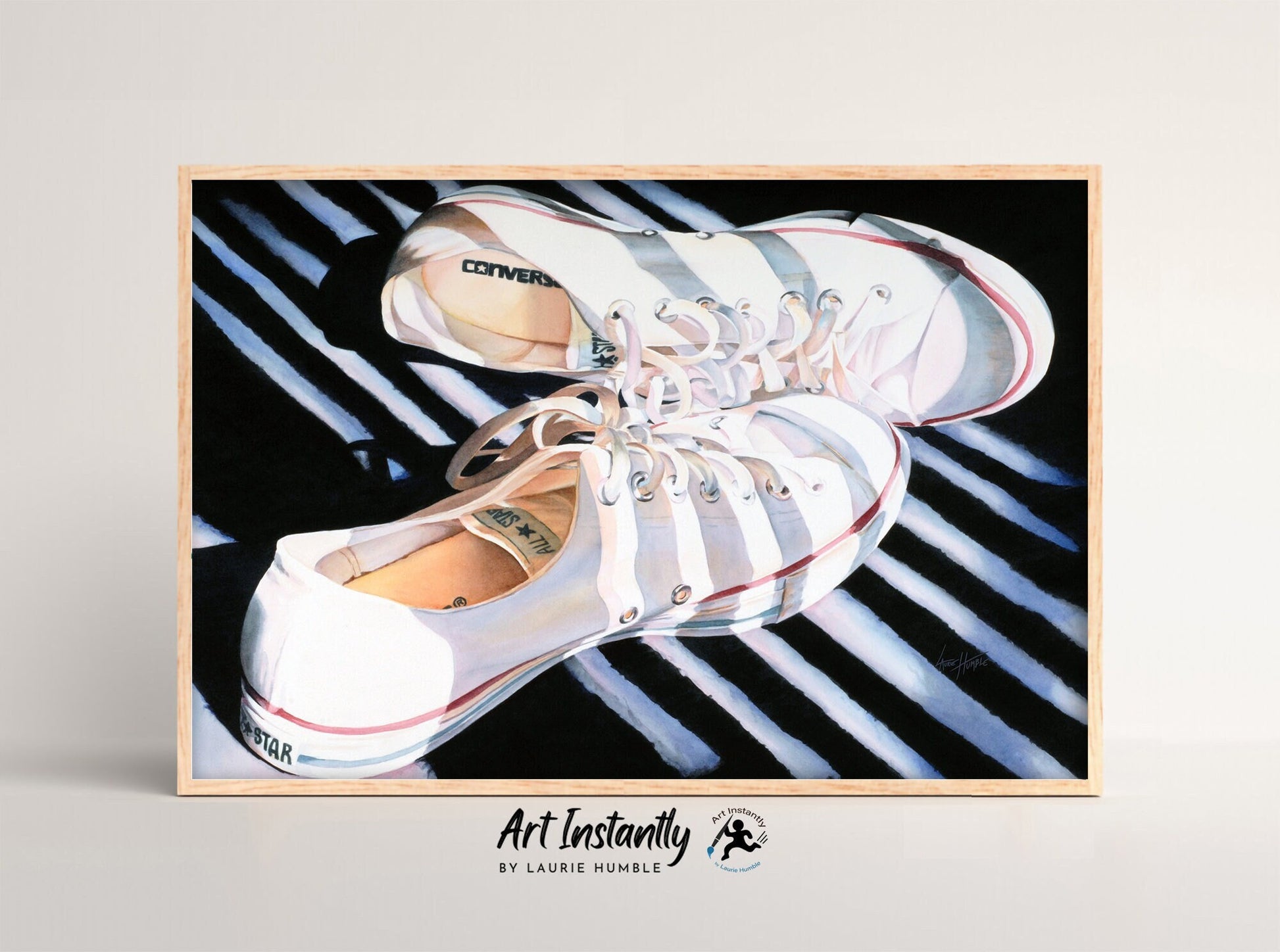 "Printable Chucks shoes watercolor painting wall art"
