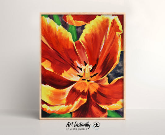 Tulip Oil Painting Flower Printable Wall Art