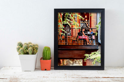 Ladies Lunch Watercolor Landscape Painting Digital Print, Figurative San Antonio Texas Printable Wall Art from Art Instantly