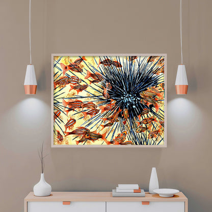 School Of Fish and Sea Anemone Watercolor Painting Digital Print Large Ocean Sea Life Printable Wall Art Instantly