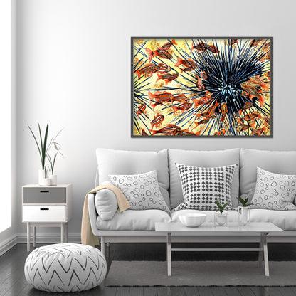 School Of Fish and Sea Anemone Watercolor Painting Digital Print Large Ocean Sea Life Printable Wall Art Instantly