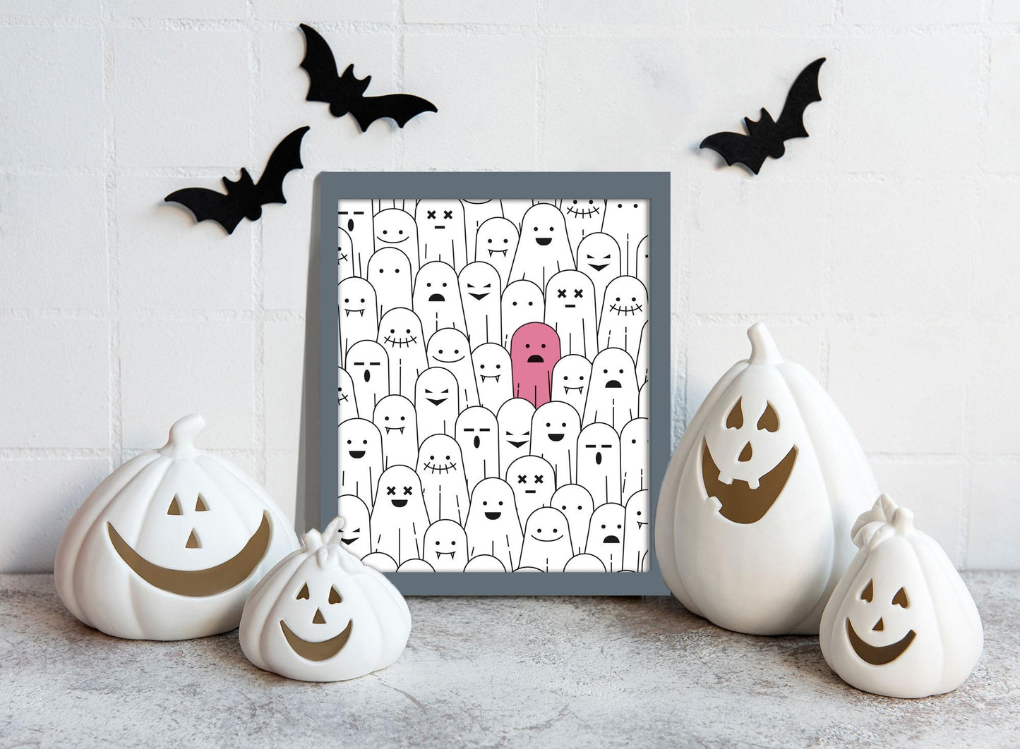 Pink Ghost Minimalist Halloween Poster Digital Print Trendy Halloween Decor Cute Ghost Pink Halloween Ghosts Printable Wall Art Instantly