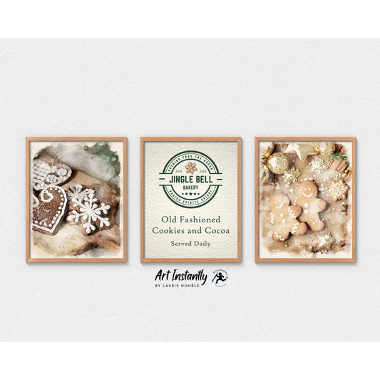 Christmas Cookie Kitchen Wall Art Set